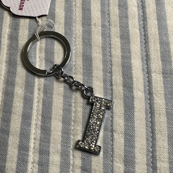 Accessories - Silver Tone Rhinestone Initial Letter I Keychain Bag Charm Personalized‎ Sparkly